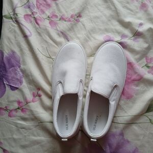 Old Navy White Canvas Slip-On Sneakers